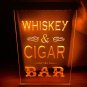 Whiskey And Cigar Bar Illuminated LED Neon Sign Hang Wall Decor, Pub