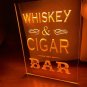 Whiskey And Cigar Bar Illuminated LED Neon Sign Hang Wall Decor, Pub