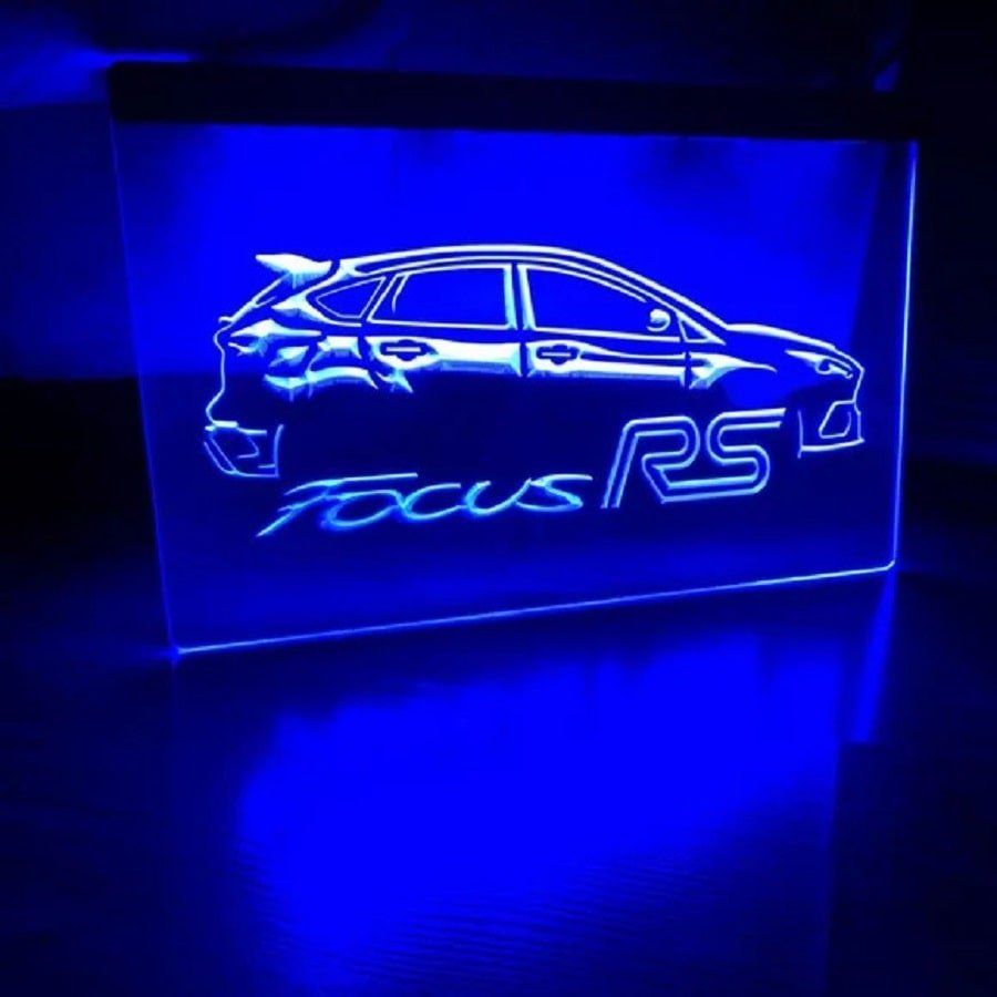 Ford Focus Illuminated LED Neon Sign Hang Wall Decor, Room, Artful Lights