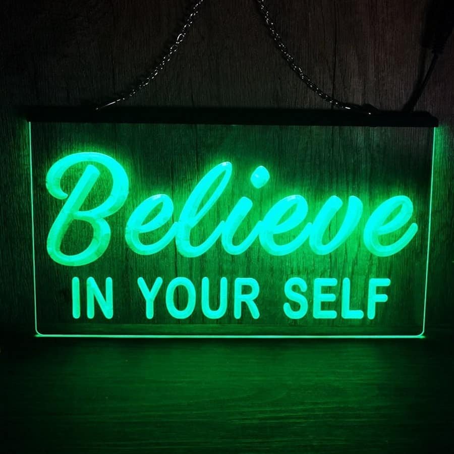 Believe in Your Self Illuminated LED Neon Sign Decor, Room, Artful Light D&Atilde;&copy;cor