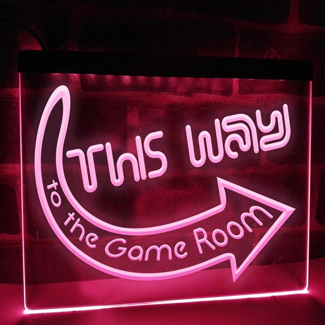 This Way to the Game Room LED Neon Signs Decor
