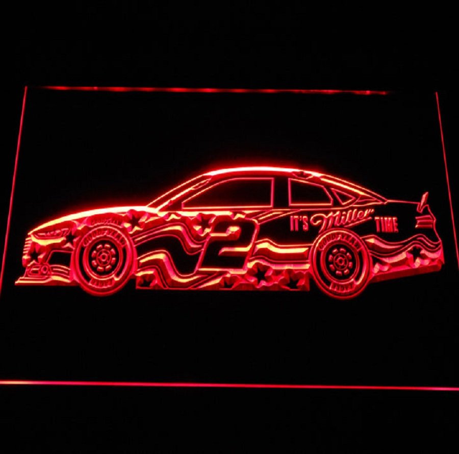 Brad Keselowski Race Car Illuminated LED Neon Sign, Lights D&Atilde;&copy;cor Art