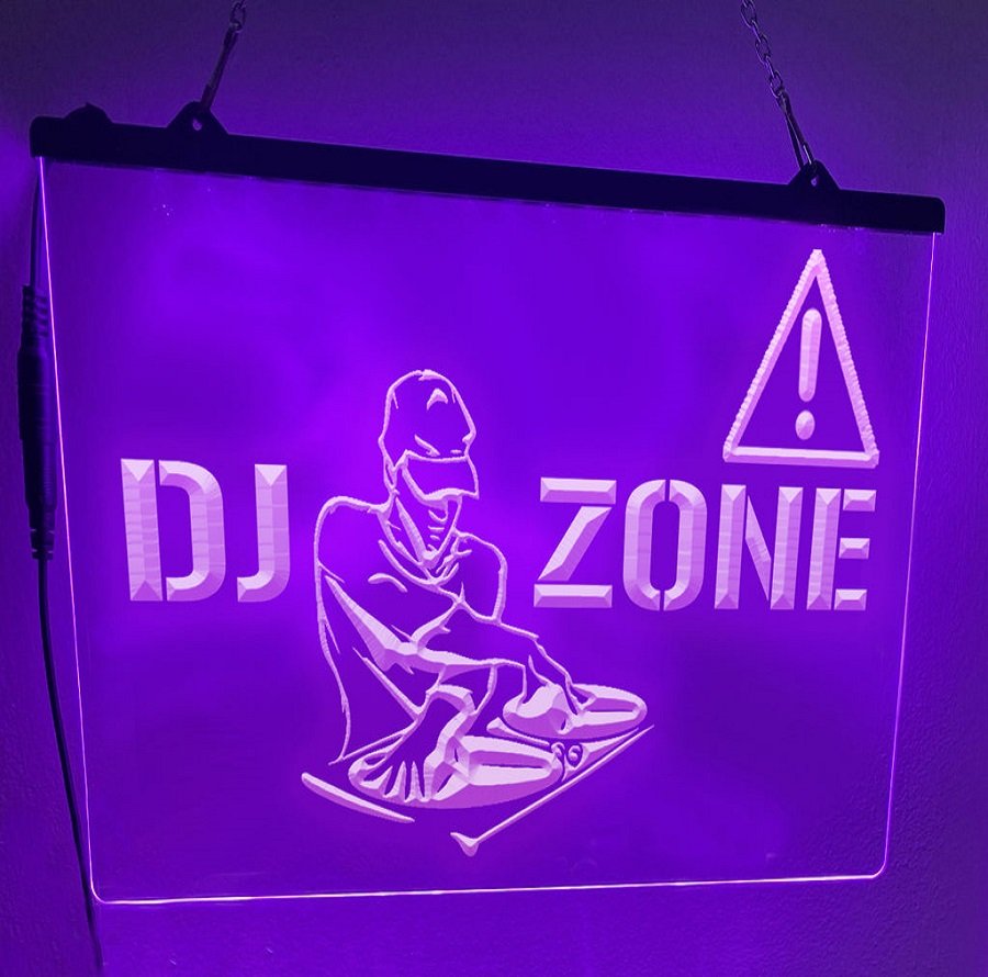 DJ Zone Illuminated LED Neon Sign Decor Stage, Backstage, Lights D&Atilde;&copy;cor Art