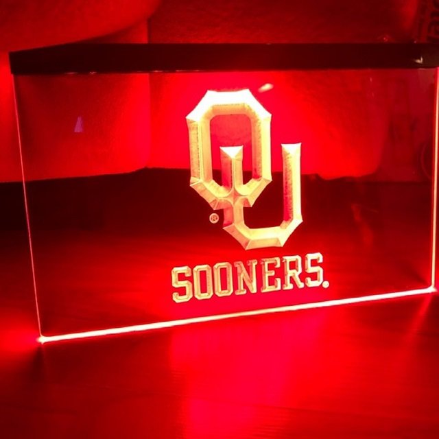 Oklahoma Sooners LED Neon Sign Home Decor, Garage, Office