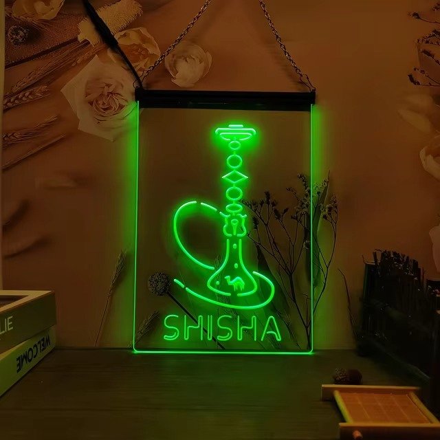 Hookah Shisha Shop Man Cave LED Neon Sign Decor Shop, Decor Light Craft Art