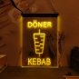 Doner Kebab Restaurant Cafe Decoration Bar LED Neon Sign Decor Shop, Decor Light Craft Art