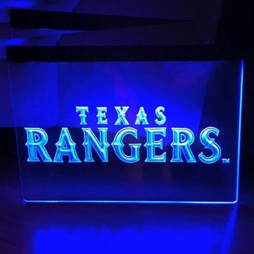 Texas Rangers Baseball Led Neon Sign Home Decor, Room, Fans Gift