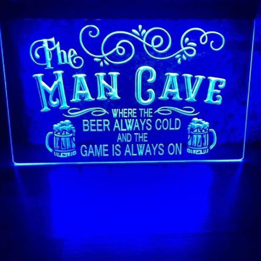 Man Cave Where the Beer Always Cold  Led Neon Sign Home Decor, Bar, Pub, Club