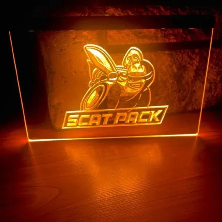 Scat Pack LED Neon Sign Hang Wall Decor Garage, Office, Neon Light D&Atilde;&copy;cor Art