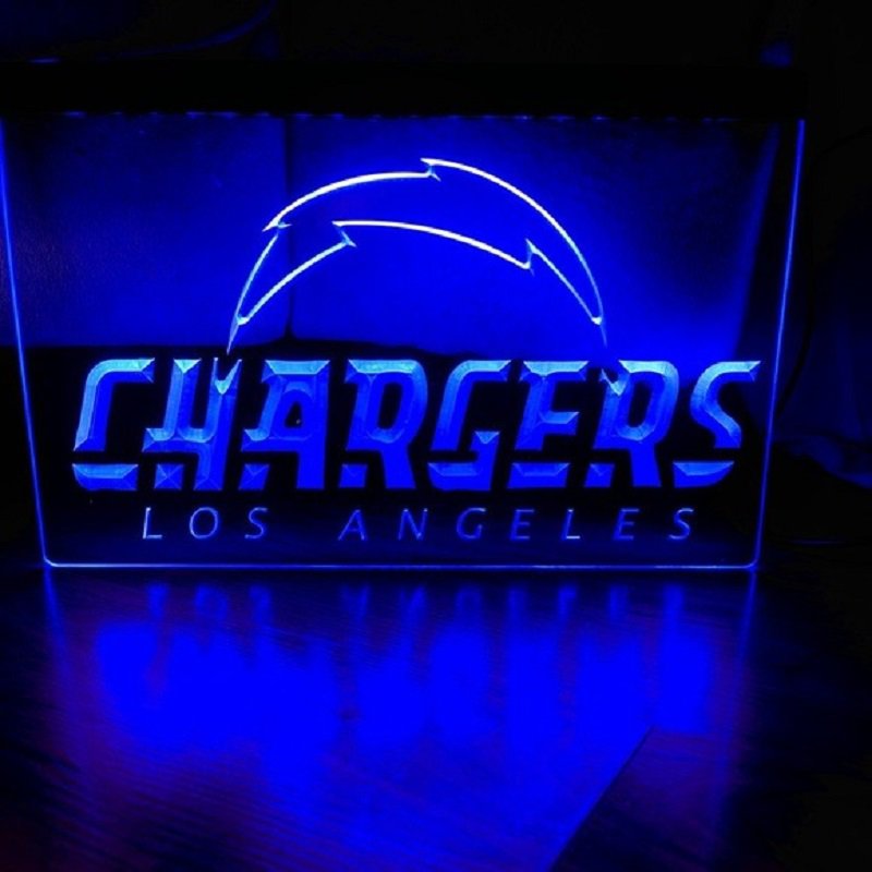 Los Angeles Chargers Logo LED Neon Sign Hang Wall Decor, Office, Neon Light D&Atilde;&copy;cor Art