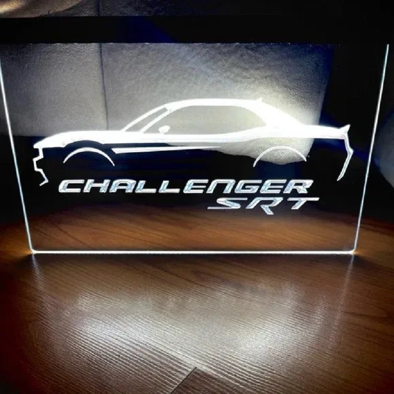 Dodge Challenger SRT LED Neon Hang Wall Decor, Garage, Neon Light D&Atilde;&copy;cor Art