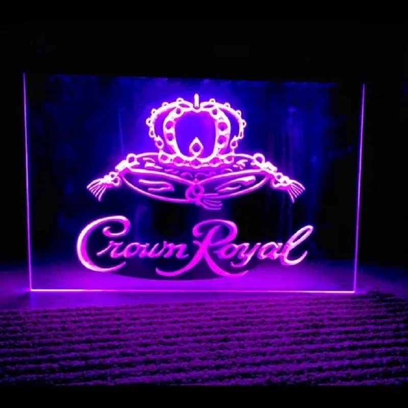 Crown Royal Logo LED Neon Hang Wall Bar Decor, Neon Light D&Atilde;&copy;cor Art