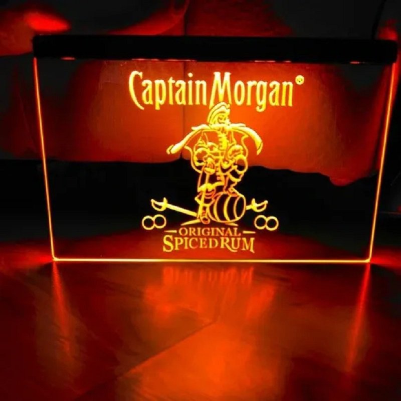 Captain Morgan Logo LED Neon Hang Wall Decor Bar, Pub, Neon Light D&Atilde;&copy;cor Art Craft