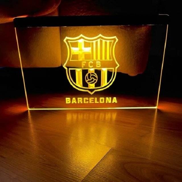 Barcelona Football LED Sign Neon Wall Light for Home Decor Game Room Display