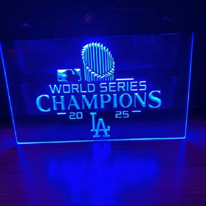 Los Angeles Dodgers 2025 World Series Champions Led Neon Sign Hanging Wall Decor