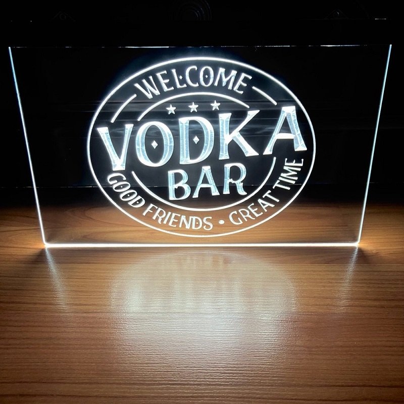 Vodka Bar LED Neon Sign &acirc;�� Bar Decor Wall Light Gift for Cocktail Lovers