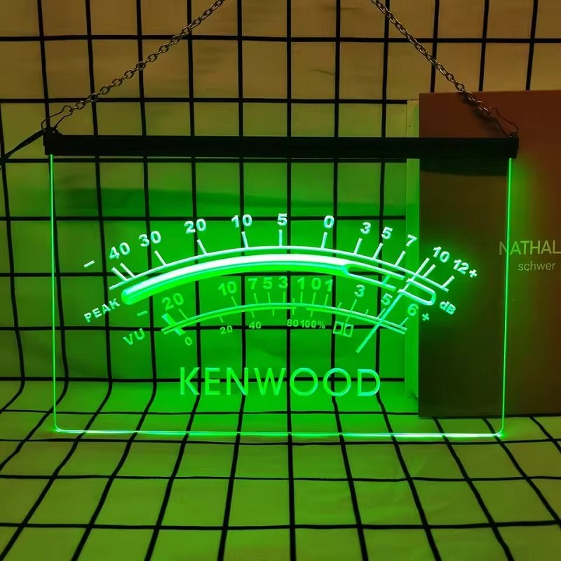 Kenwood Peak VU dB LED Neon Sign &acirc;�� Audio Meter Wall Decor Light
