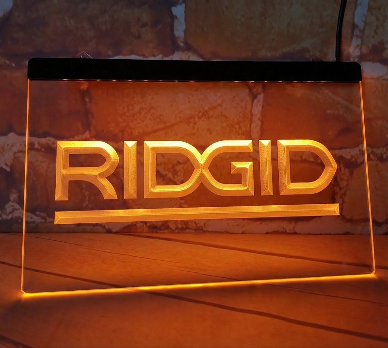 Ridgid LED Neon Sign &acirc;�� Garage Workshop Wall Decor Light Gift