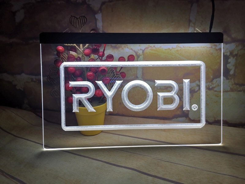 Ryobi LED Neon Sign &acirc;�� Garage Workshop Wall Decor Light Gift