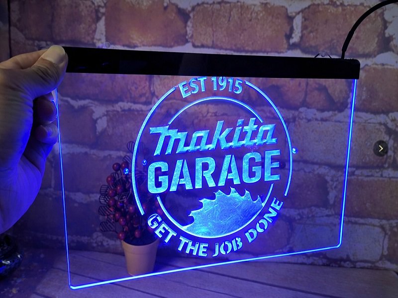 Makita Garage LED Neon Sign &acirc;�� LED Wall Decor for Tool Enthusiasts