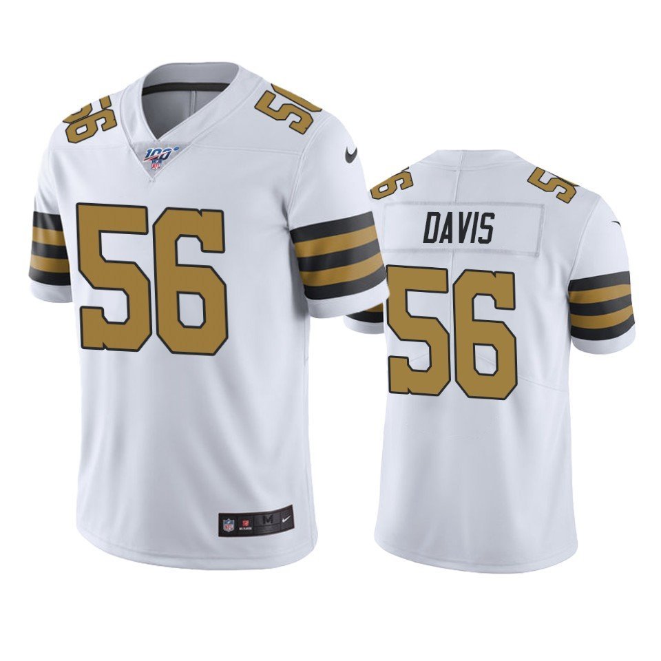 New Orleans Saints Nike Game Road Jersey - White - Demario Davis - Mens