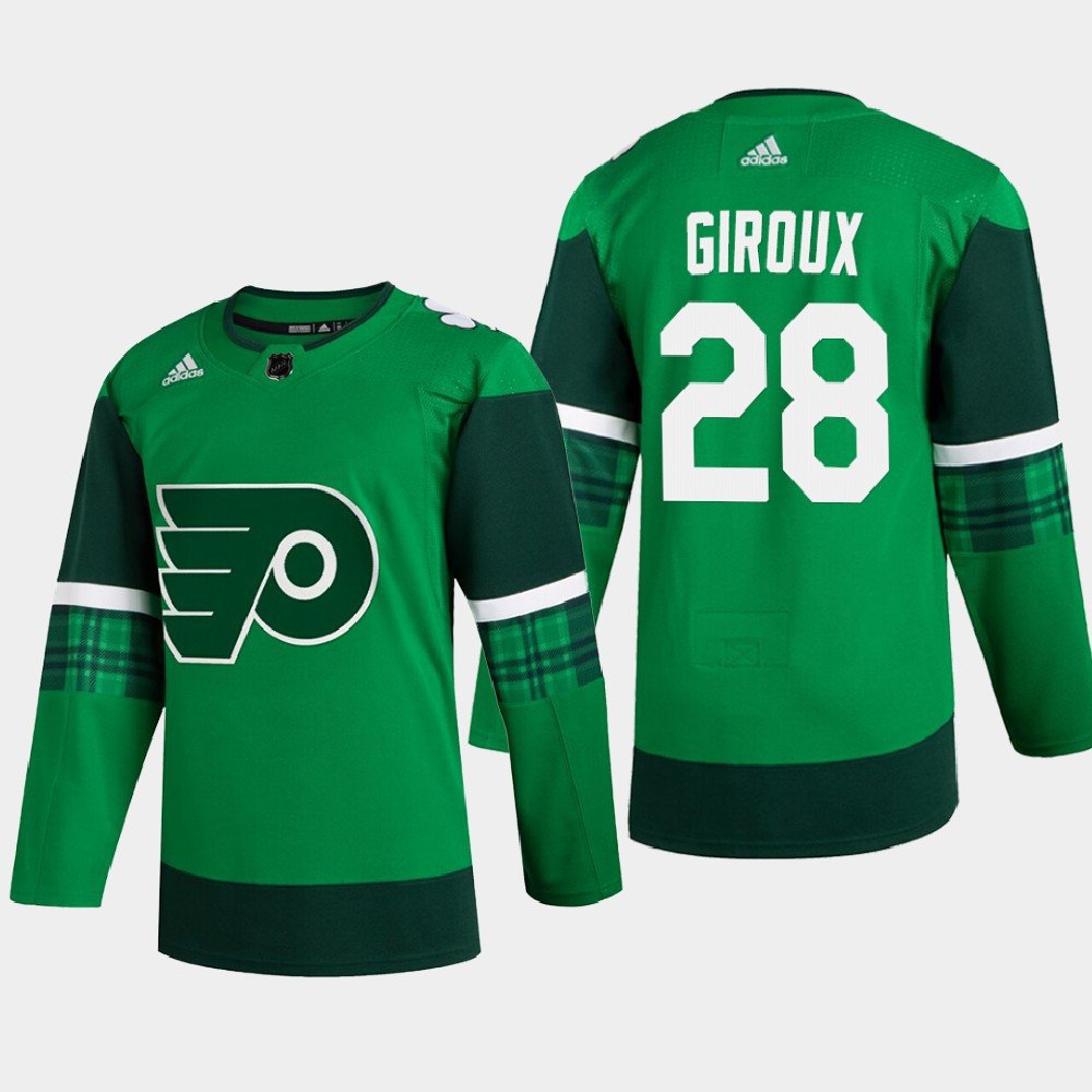 موسم الخريف Philadelphia Flyers #28 Claude Giroux 2020 St. Patrick's Day ... موسم الخريف