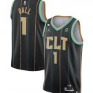 Charlotte Hornets #1 LaMelo Ball Black 202223 City Edition No.6 Patch Stitched Basketball Jersey