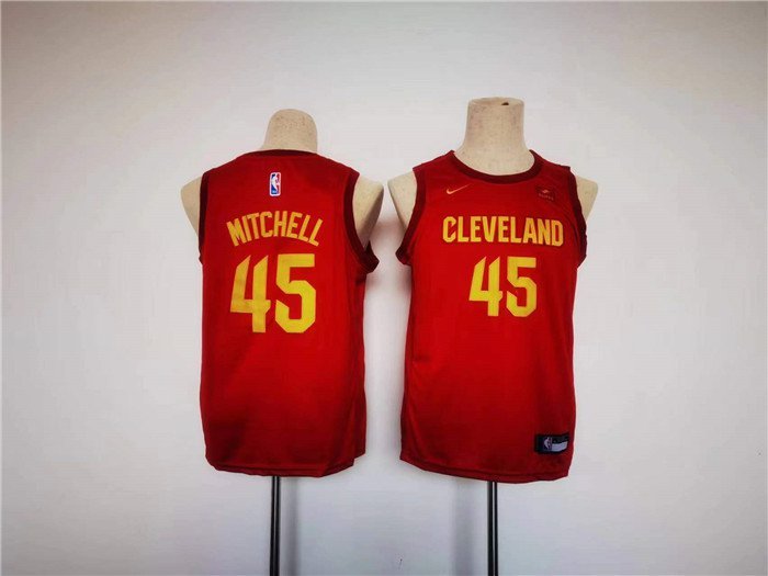 Cleveland Cavaliers #45 Donovan Mitchell Red Stitched Basketball Jersey
