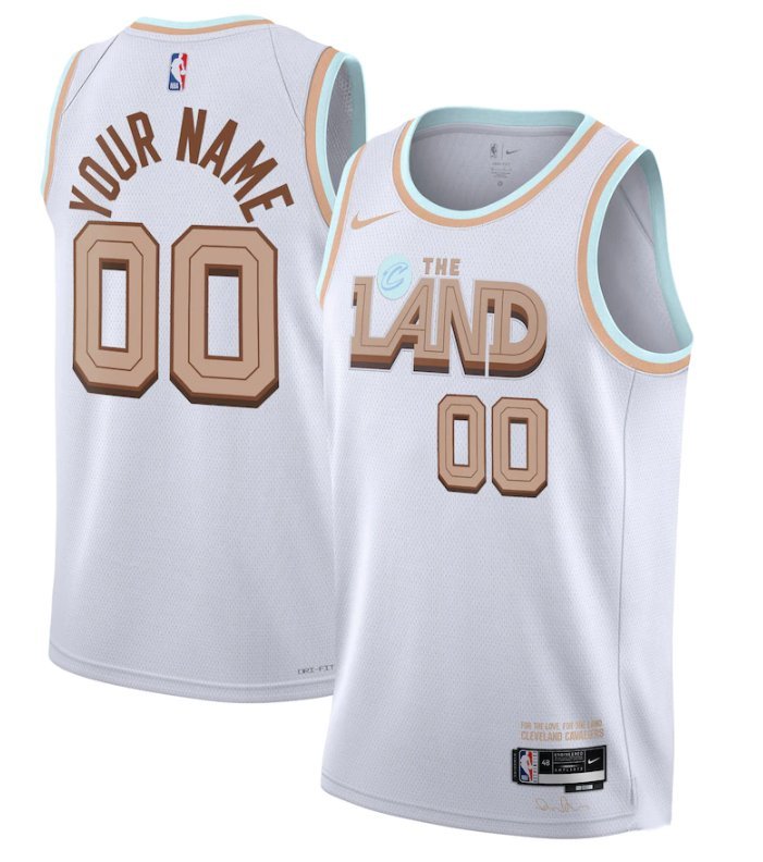 Cleveland Cavaliers Active Player Custom 20222023 White City Edition Stitched Basketball Jersey