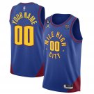 Custom Men's Denver Nuggets Blue 202223 Statement Edition With NO.6 Patch Stitched Jersey