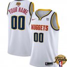 Custom Men's Denver Nuggets White 2023 Finals Association Edition Stitched Basketball Jersey