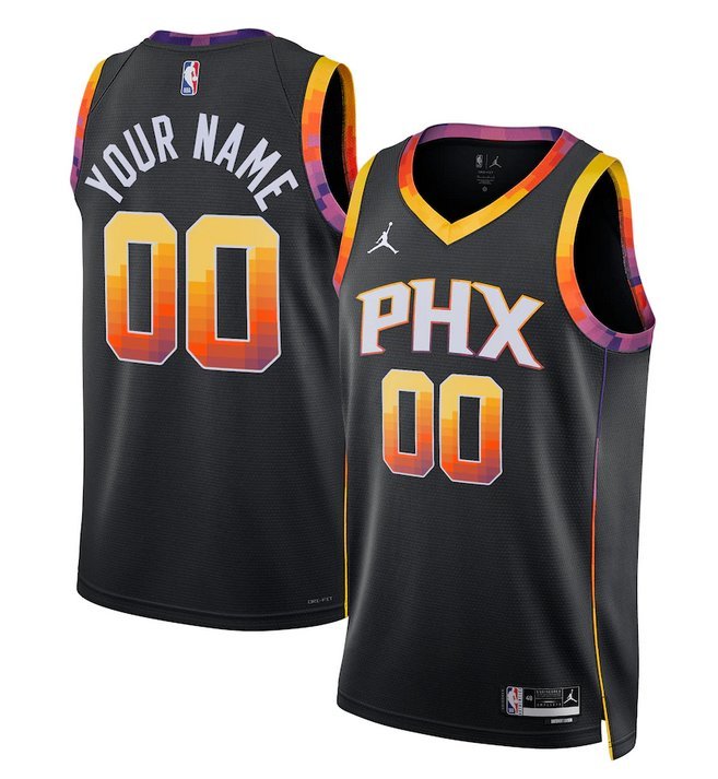 Custom Men's Phoenix Suns Active Player 2022-23 Black Statement Edition Swingman Stitched Jersey