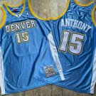 Denver Nuggets #15 Carmelo Anthony Blue Hardwood Classics Soul AU Stitched Throwback Jersey