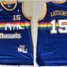 Denver Nuggets #15 Carmelo Anthony Blue Rainbow Swingman Throwback Jersey