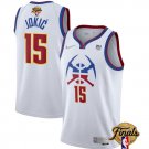 Denver Nuggets #15 Nikola Jokic White 2023 Finals Earned Edition Stitched Basketball Jersey