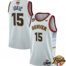 Denver Nuggets #15 Nikola Jokic White 2023 Finals Icon Edition With NO.6 Patch Stitched Jersey