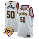 Denver Nuggets #50 Aaron Gordon White 2023 Finals Icon Edition With NO.6 Patch Stitched Jersey