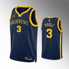 Golden State Warriors #3 Jordan Poole Navy Statement Edition Stitched Basketball Jersey