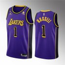 Lakers #1 D'Angelo Russell Purple Statement Edition With NO.6 Patch Stitched Basketball Jersey