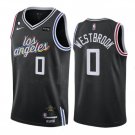 Los Angeles Clippers #0 Russell Westbrook Black 202223 City Edition With NO.6 Patch Stitched Jersey