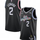 Los Angeles Clippers #2 Kawhi Leonard Black 202223 City Edition With NO.6 Patch Stitched Jersey