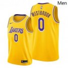 Los Angeles Lakers #0 Russell Westbrook 2021 trade gold icon edition jersey