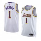 Los Angeles Lakers #1 D’Angelo Russell 2022-23 White With NO.6 Patch Association Edition Jersey
