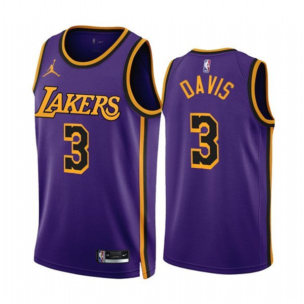 Los Angeles Lakers #3 Anthony Davis 202223 Purple Statement Edition Stitched Basketball Jersey