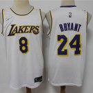 Los Angeles Lakers #8 #24 Kobe Bryant White 75th Anniversary Diamond 2021 Stitched Jersey
