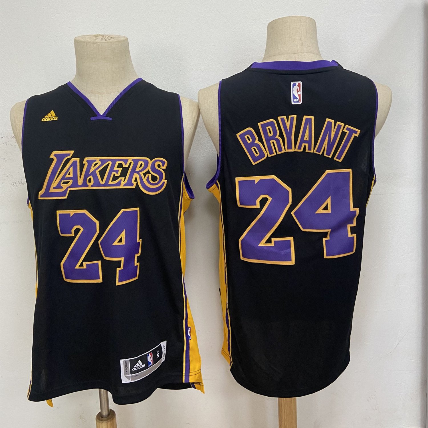 Los Angeles Lakers #24 Kobe Bryant Revolution Swingman Black With Purple Jersey