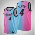 Men 2021 Miami Heat #4 Victor Oladipo Pink Blue City Jersey