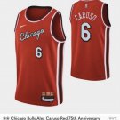 Men Chicago Bulls #6 Alex Caruso 75th Anniversary Red Edition Swingman Stitched Basketball Jersey