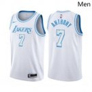 Men Los Angeles Lakers #7 Carmelo Anthony City Edition White 2021 Stitched Jersey