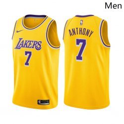 Men Los Angeles Lakers #7 Carmelo Anthony Icon Edition Gold 2021 Stitched Jersey